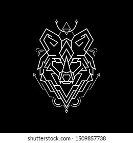 Geometry Line Mighty Fox for apparel, merchandise or other