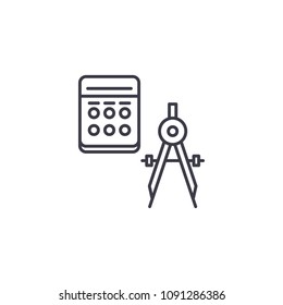 Geometry linear icon concept. Geometry line vector sign, symbol, illustration.
