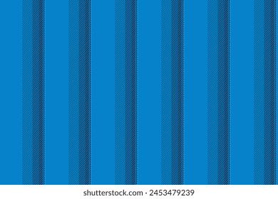 Geometry lines vertical stripe, sewing pattern background vector. Cosy textile texture fabric seamless in cyan and black colors.