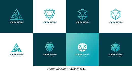 Resumen del logotipo geométrico con el estilo creativo Vector Premium