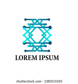 geometry logo icon with modern shape for technology company