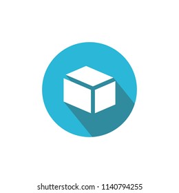 Geometry Logo Template on circle.  Mathematics Vector. Box or cube vector