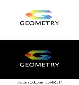geometry low poly G letter logo