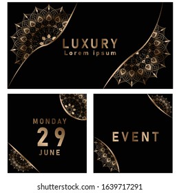 geometry mandala, with luxury dark background