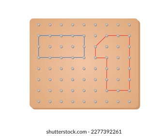 Geometry math board nails with rubber