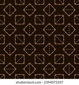 Geometry and Math Education concept vector thin line seamless pattern with Geometrical Square symbol