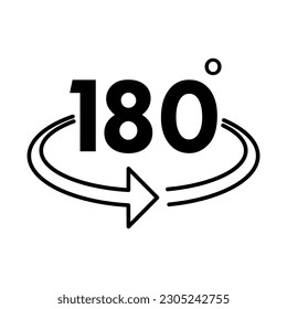 Geometry math symbol. Angle 180 degrees template illustration