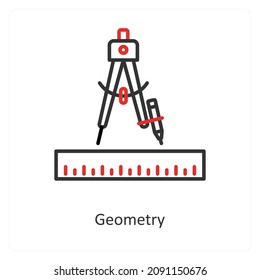 Geometry Or Mathematics Icon Concept