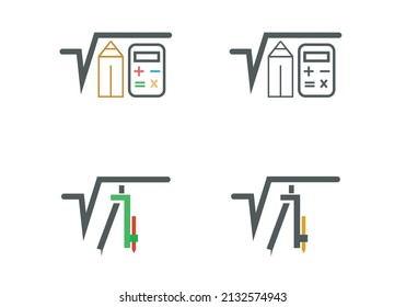 geometry and mathematics icon logo template illustration. math education symbol.