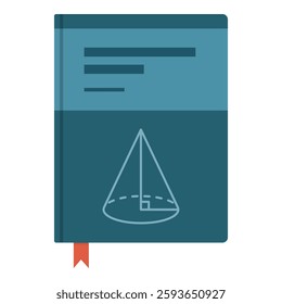 Geometry and maths book cover isolated: learning and education concept