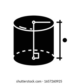 Geometry measurement black icon, concept illustration, vector flat symbol, glyph sign.