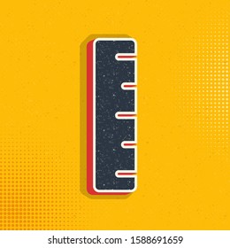 geometry, measuring ruler pop art, retro icon. Vector illustration of pop