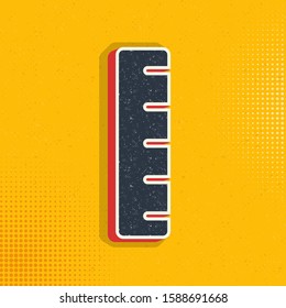 geometry, measuring ruler pop art, retro icon. Vector illustration of pop