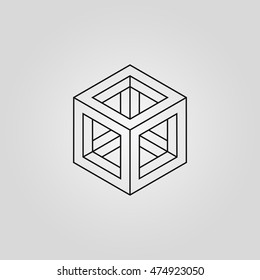 geometry minimal logo concept, cube vector icon template