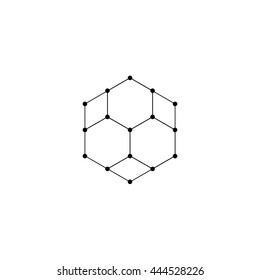 geometry minimal logo concept, hexagon vector logo template