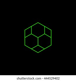 geometry minimal logo concept, hexagon vector logo template