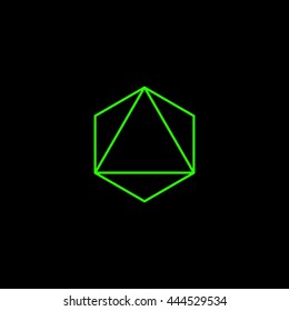 geometry minimal logo concept, hexagon vector logo template