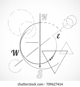 Geometry minimal scheme sacred compass round symbol