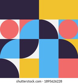 Geometry minimalist artwork poster with simple shape. Abstract vector pattern design in Scandinavian style  . Suitable for for web banner, business presentation, branding package, fabric print,etc