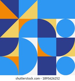 Afiche de arte minimalista geométrico de forma sencilla. Resumen de diseño de patrones vectoriales al estilo escandinavo. Adecuado para banner web, presentación de negocios, paquete de marca, impresión de tela, etc