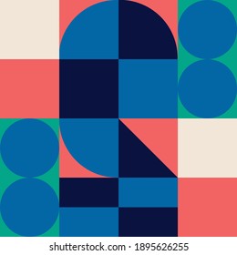Geometry minimalist artwork poster with simple shape. Abstract vector pattern design in Scandinavian style  . Suitable for for web banner, business presentation, branding package, fabric print,etc