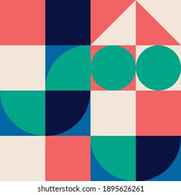 Geometry minimalist artwork poster with simple shape. Abstract vector pattern design in Scandinavian style  . Suitable for for web banner, business presentation, branding package, fabric print,etc