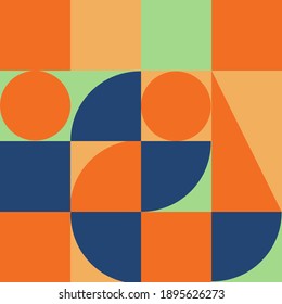 Afiche de arte minimalista geométrico de forma sencilla. Resumen de diseño de patrones vectoriales al estilo escandinavo. Adecuado para banner web, presentación de negocios, paquete de marca, impresión de tela, etc