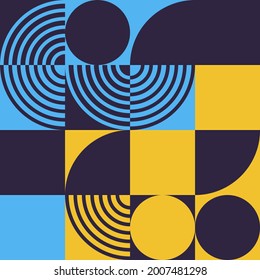 Geometry minimalist artwork poster with simple shape. Abstract vector pattern design in Scandinavian style  . Suitable for for web banner, business presentation, branding package, fabric print,etc