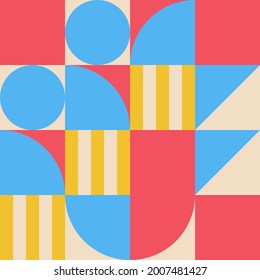 Geometry minimalist artwork poster with simple shape. Abstract vector pattern design in Scandinavian style  . Suitable for for web banner, business presentation, branding package, fabric print,etc