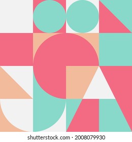 Geometry minimalist artwork poster with simple shape. Abstract vector pattern design in Scandinavian style . Suitable for for web banner, business presentation, branding package, fabric print,etc