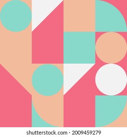 Geometry minimalist artwork poster with simple shape. Abstract vector pattern design in Scandinavian style . Suitable for for web banner, business presentation, branding package, fabric print,etc