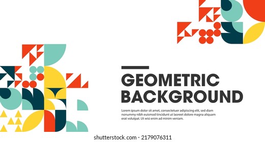Afiche de arte minimalista geométrico con forma y figura sencillas. Resumen de diseño de patrones vectoriales en estilo escandinavo para banner web, presentación de negocios, paquete de marca, impresión de tela, papel tapiz	