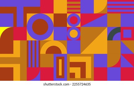 Afiche de arte minimalista geométrico de forma sencilla. Resumen de diseño de patrones vectoriales al estilo escandinavo.Adecuado para banner web, presentación de negocios, paquete de marca, impresión de tela, etc