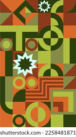 Afiche de arte minimalista geométrico de forma sencilla. Resumen de diseño de patrones vectoriales al estilo escandinavo.Adecuado para banner web, presentación de negocios, paquete de marca, impresión de tela, etc
