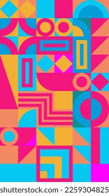 Geometry minimalist artwork poster with simple shape. Abstract vector pattern design in Scandinavian style.Suitable for for web banner, business presentation, branding package, fabric print,e