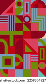 Geometry minimalist artwork poster with simple shape. Abstract vector pattern design in Scandinavian style.Suitable for for web banner, business presentation, branding package, fabric print,e