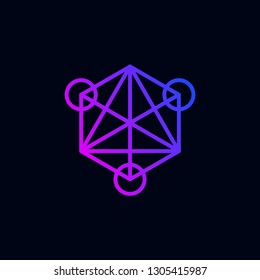 geometry minimalist vector with simple line art shape and purple color gradient. abstract vector pattern. modern innovate design logo template. 