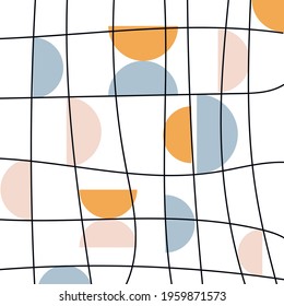 Geometry is a minimalistic art poster with simple shapes, stripes and shapes. Abstract vector design template in scandinavian style for branding, web banner, business, fashion, print on fabric