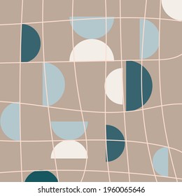 Geometry is a minimalistic art poster with simple shapes, stripes and shapes. Abstract vector design template in scandinavian style for branding, web banner, business, fashion, print on fabric