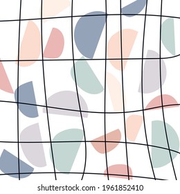 Geometry is a minimalistic art poster with simple shapes, stripes and shapes. Abstract vector design template in scandinavian style for branding, web banner, business, fashion, print on fabric