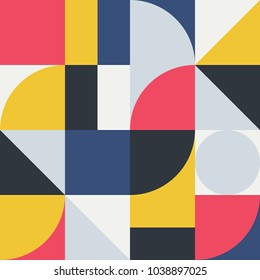 Geometry minimalistic artwork poster with simple shape and figure. Abstract vector pattern design in Scandinavian style for web banner, business presentation, branding package, fabric print, wallpaper