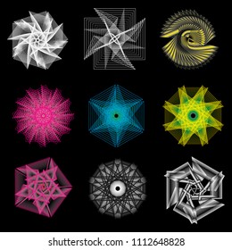 Geometry minimalistic artwork poster with simple shape and figure. Abstract vector pattern design in Scandinavian style for web banner, business presentation, branding package, fabric print, wallpaper