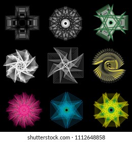 Geometry minimalistic artwork poster with simple shape and figure. Abstract vector pattern design in Scandinavian style for web banner, business presentation, branding package, fabric print, wallpaper