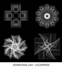 Geometry minimalistic artwork poster with simple shape and figure. Abstract vector pattern design in Scandinavian style for web banner, business presentation, branding package, fabric print, wallpaper