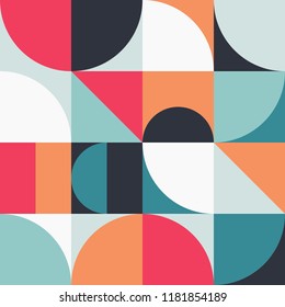 Geometry minimalistic artwork poster with simple shapes and figures. Abstract vector pattern design in Scandinavian style for branding, web banner, business presentation, prints on fabric, wallpaper.