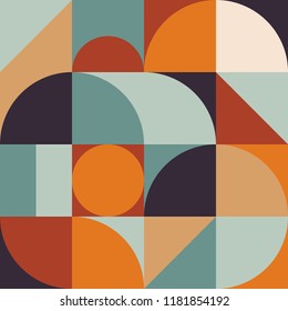 Geometry minimalistic artwork poster with simple shapes and figures. Abstract vector pattern design in Scandinavian style for branding, web banner, business presentation, prints on fabric, wallpaper.