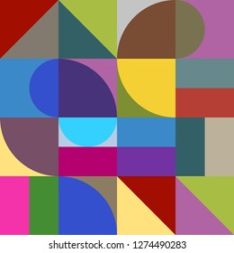 Geometry minimalistic artwork poster with simple shapes and figures. Abstract vector pattern design in Scandinavian style for branding, web banner, business, fashion, prints on fabric, wallpaper.