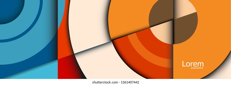 Geometry minimalistic artwork poster with simple shape and figure, colorful banner image of the target