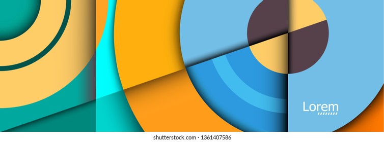 Geometry minimalistic artwork poster with simple shape and figure, colorful banner image of the target