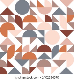 Geometry minimalistic artwork poster with simple shapes and figures. Abstract vector pattern design in Scandinavian style for branding, web banner, business, fashion, prints on fabric